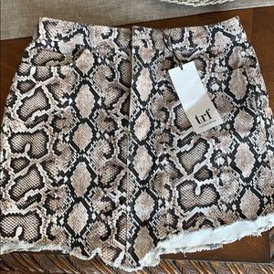 Snakeskin Print Skirt